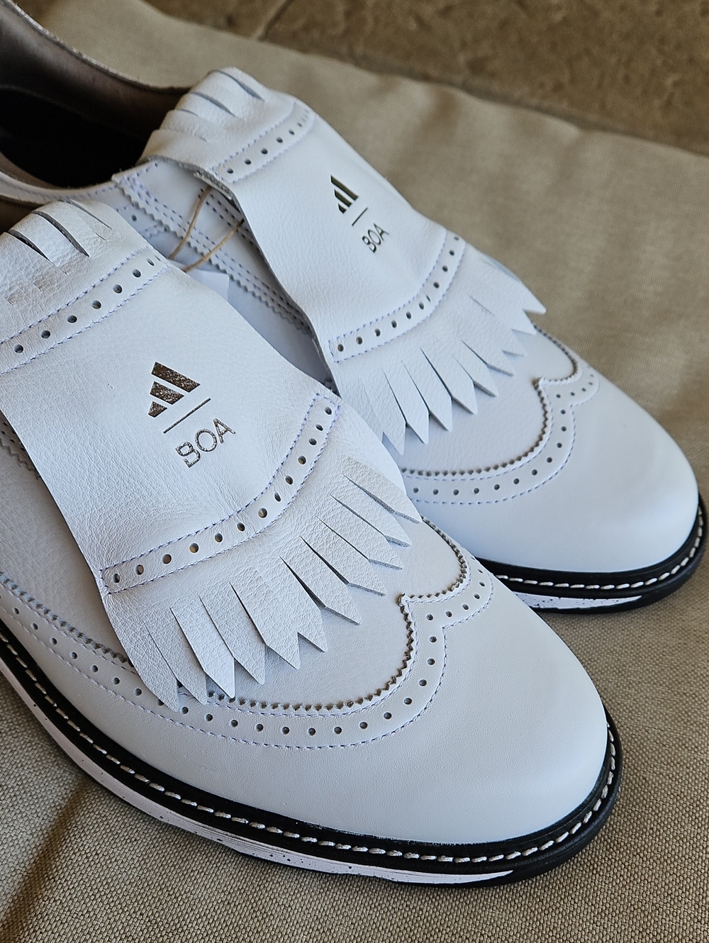 Adidas MC87 BOA Golf Shoes White With Black Details Men's 13